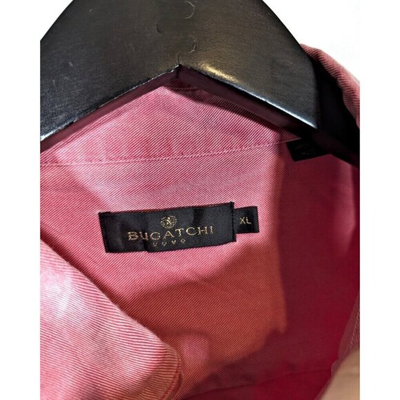 Bugatchi Brushed Cotton Twill Button Up Shirt Mens XL Salmon Coral Soft Preppy - Picture 4 of 7